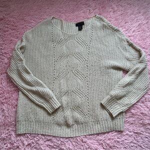 RACHEL Rachel Roy Cream Cable Knit Sweater